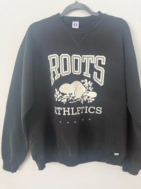 EUC 90s Roots Athletics Canada Crewneck - Boxy Fit - Russell Athletic Tag